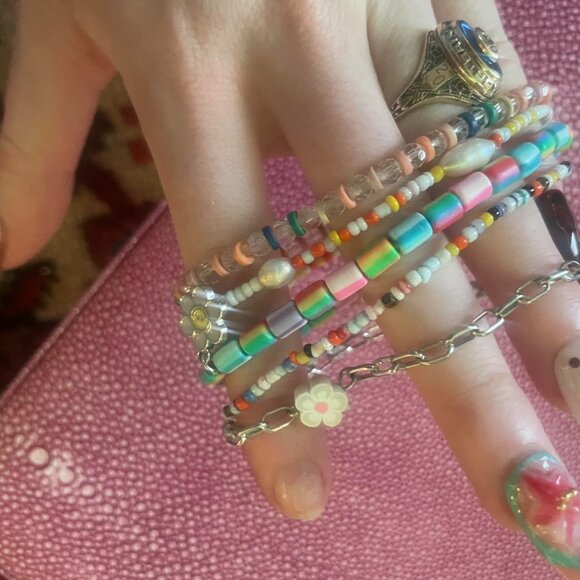 5 piece bracelet stack with assorted patterns - Picture 2 of 8